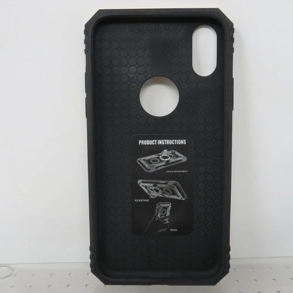 Iphone X Ennotek Phone Case Magnetic‎ Ring Gold And Black